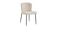Chaise revêtement Bouclé pour salle à manger coloris Beige. Collection LISE
