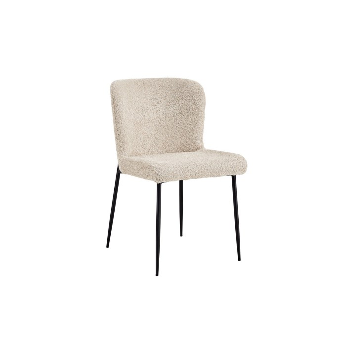 Chaise revêtement Bouclé pour salle à manger coloris Beige. Collection LISE