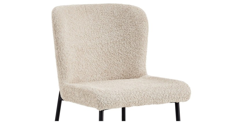 Chaise revêtement Bouclé pour salle à manger coloris Beige. Collection LISE