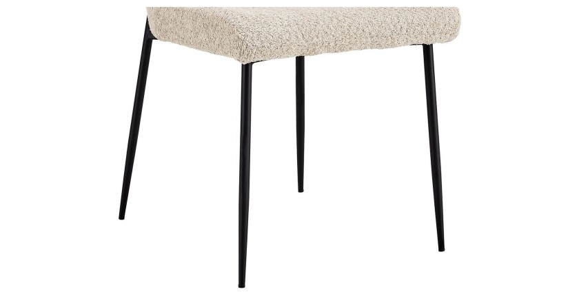 Chaise revêtement Bouclé pour salle à manger coloris Beige. Collection LISE