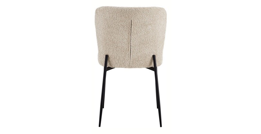 Chaise revêtement Bouclé pour salle à manger coloris Beige. Collection LISE