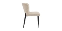 Chaise revêtement Bouclé pour salle à manger coloris Beige. Collection LISE