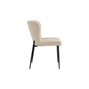 Chaise revêtement Bouclé pour salle à manger coloris Beige. Collection LISE