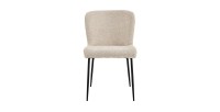 Chaise revêtement Bouclé pour salle à manger coloris Beige. Collection LISE