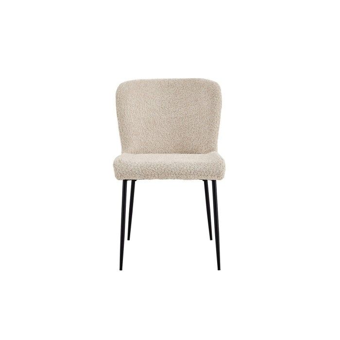 Chaise revêtement Bouclé pour salle à manger coloris Beige. Collection LISE