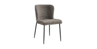 Chaise revêtement Bouclé pour salle à manger coloris Sable. Collection LISE