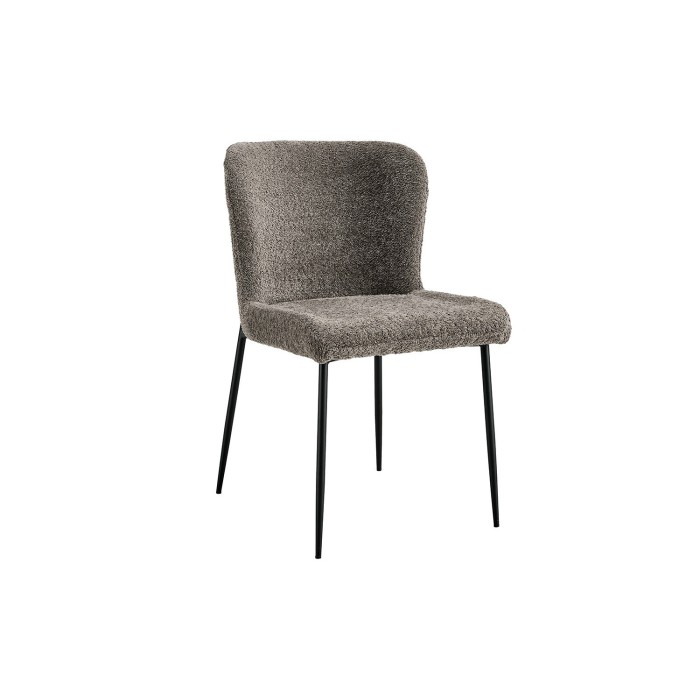 Chaise revêtement Bouclé pour salle à manger coloris Sable. Collection LISE