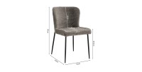 Chaise revêtement Bouclé pour salle à manger coloris Sable. Collection LISE