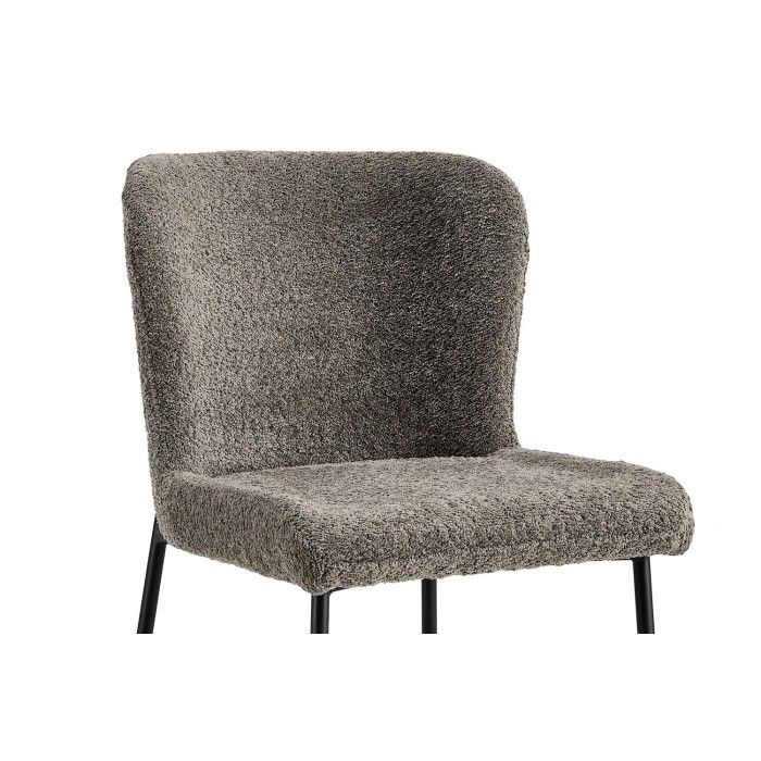 Chaise revêtement Bouclé pour salle à manger coloris Sable. Collection LISE