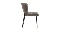 Chaise revêtement Bouclé pour salle à manger coloris Sable. Collection LISE