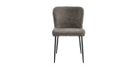 Chaise revêtement Bouclé pour salle à manger coloris Sable. Collection LISE