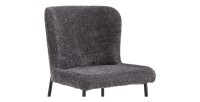 Chaise revêtement Bouclé pour salle à manger coloris Gris Foncé. Collection LISE