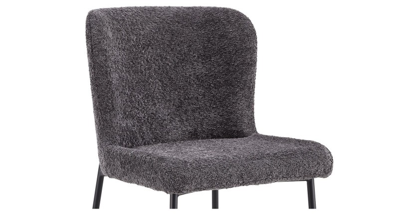 Chaise revêtement Bouclé pour salle à manger coloris Gris Foncé. Collection LISE