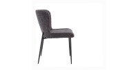 Chaise revêtement Bouclé pour salle à manger coloris Gris Foncé. Collection LISE