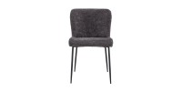 Chaise revêtement Bouclé pour salle à manger coloris Gris Foncé. Collection LISE