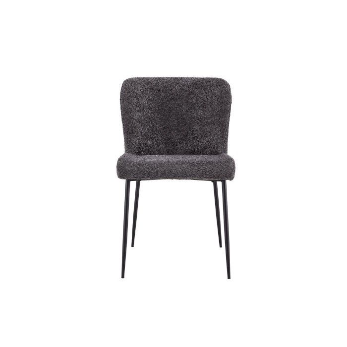 Chaise revêtement Bouclé pour salle à manger coloris Gris Foncé. Collection LISE