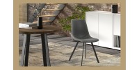 Chaise 'OSLO' PU Noir, dimensions : H84 x L44 x P57 cm