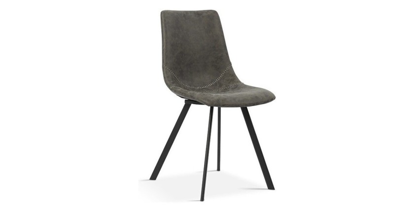 Chaise 'OSLO' PU Gris, dimensions : H84 x L44 x P57 cm