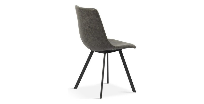 Chaise 'OSLO' PU Gris, dimensions : H84 x L44 x P57 cm