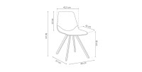 Chaise 'OSLO' PU Gris, dimensions : H84 x L44 x P57 cm