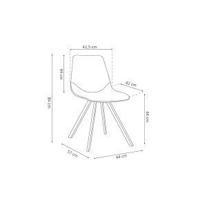 Chaise 'OSLO' PU Gris, dimensions : H84 x L44 x P57 cm