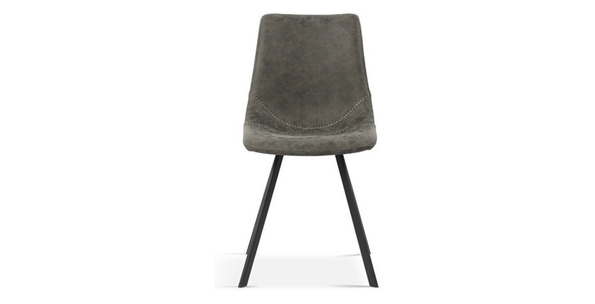 Chaise 'OSLO' PU Gris, dimensions : H84 x L44 x P57 cm