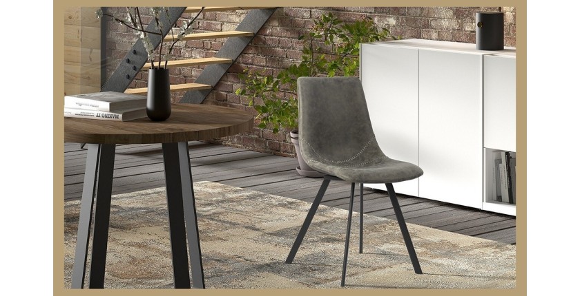 Chaise 'OSLO' PU Gris, dimensions : H84 x L44 x P57 cm