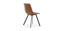 Chaise 'OSLO' PU Cognac, dimensions : H84 x L44 x P57 cm