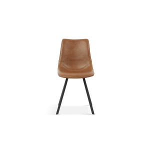 Chaise 'OSLO' PU Cognac, dimensions : H84 x L44 x P57 cm