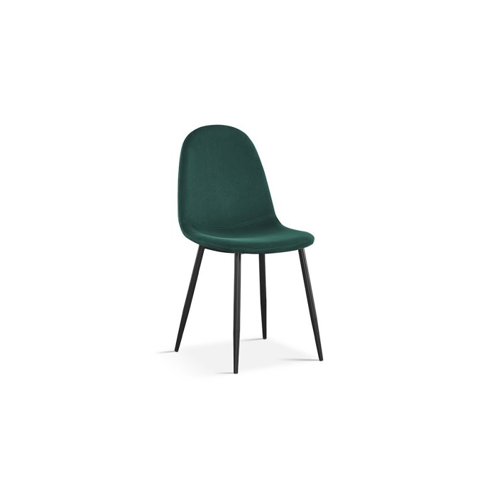 Chaise 'Boï' Velours Vert Pieds Noir