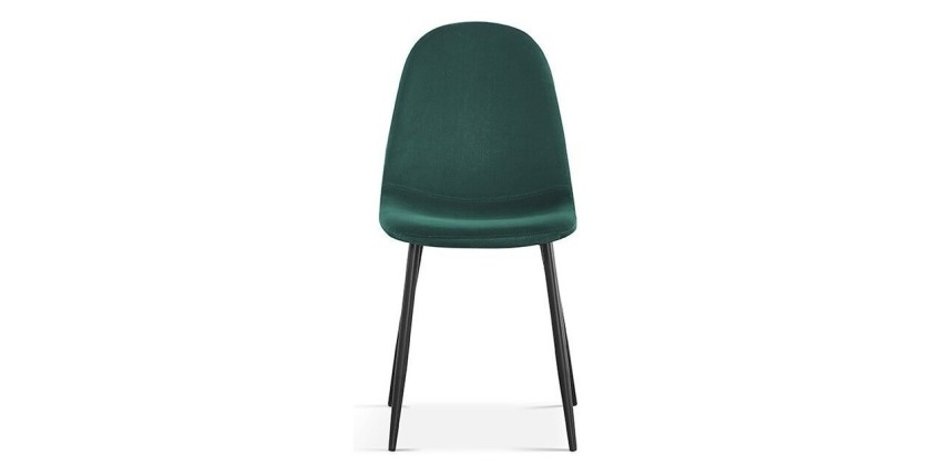 Chaise 'Boï' Velours Vert Pieds Noir