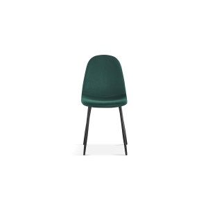 Chaise 'Boï' Velours Vert Pieds Noir
