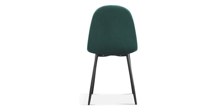 Chaise 'Boï' Velours Vert Pieds Noir