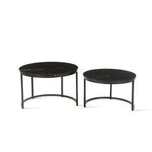 Table basse collection NAZARI. Meuble type CONTEMPORAIN. Marbre noir.