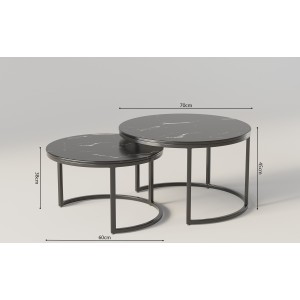 Table basse collection NAZARI. Meuble type CONTEMPORAIN. Marbre noir.