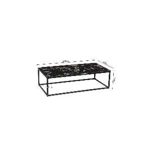 Table basse collection LIVORNI. Meuble type CONTEMPORAIN. Marbre noir.
