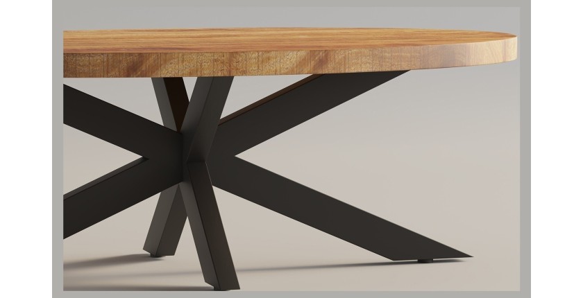 Table basse ovale collection MADEIRO marron.