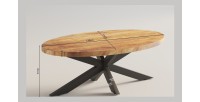 Table basse ovale collection MADEIRO marron.