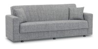 Canapé 3 places convertible gris clair ZEN, couchage 180x100 cm