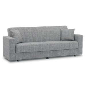 Canapé 3 places convertible gris clair ZEN, couchage 180x100 cm