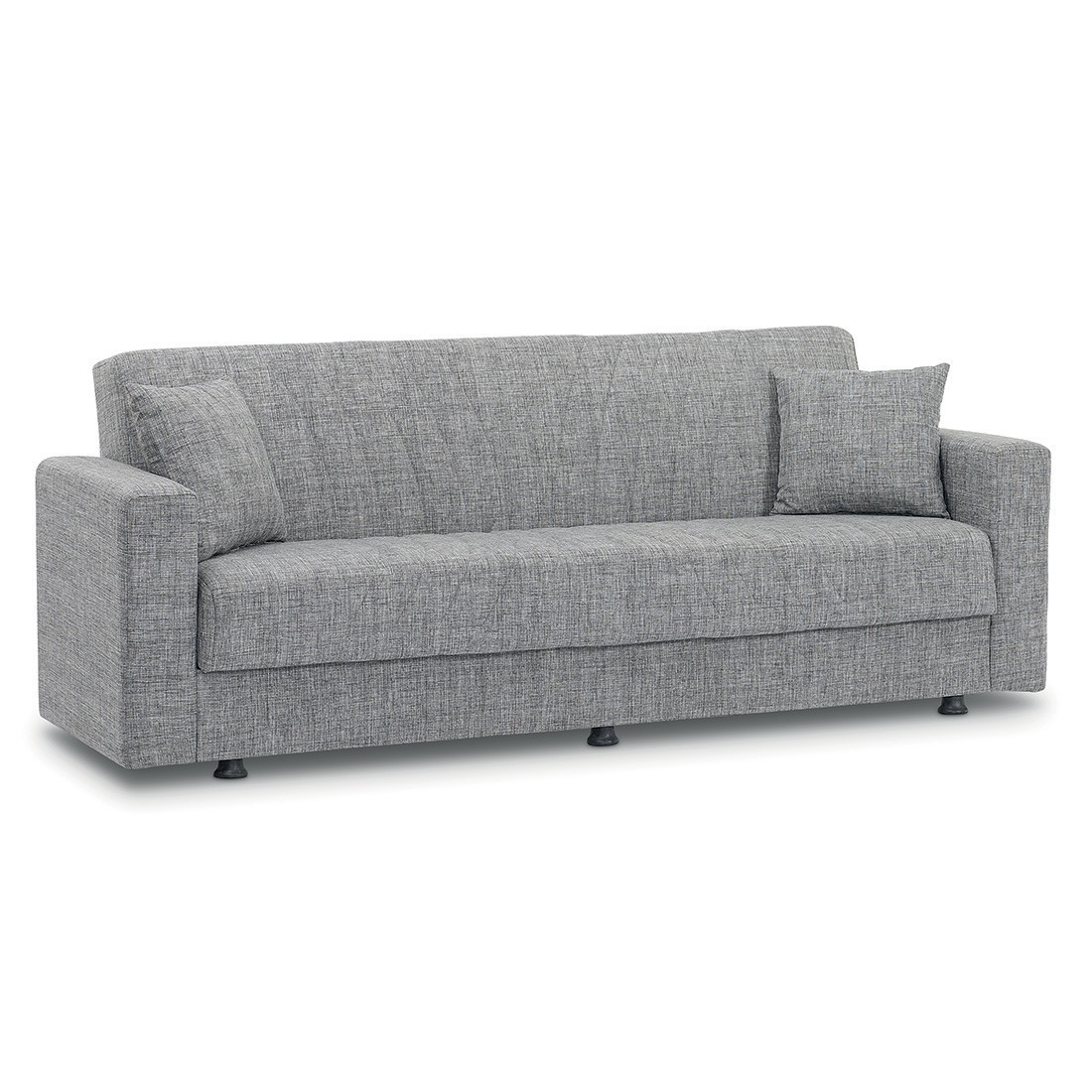 Canapé 3 places convertible gris clair ZEN, couchage 180x100 cm