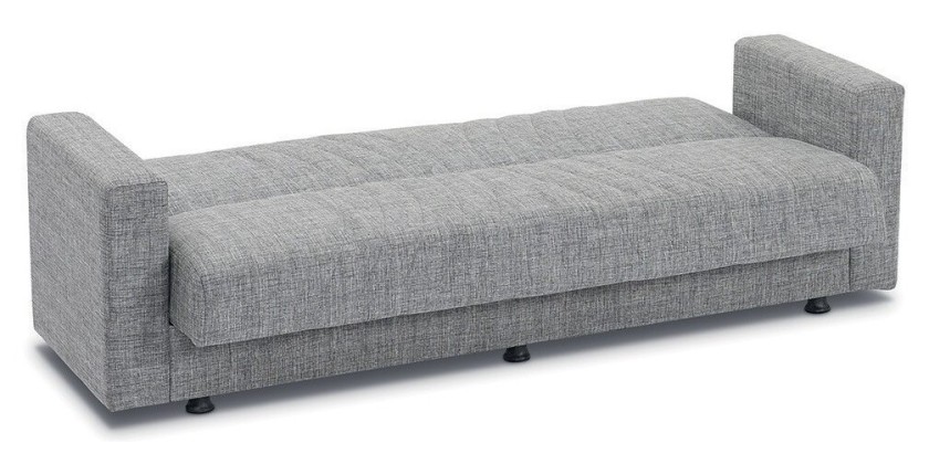 Canapé 3 places convertible gris clair ZEN, couchage 180x100 cm