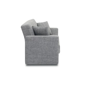 Canapé 3 places convertible gris clair ZEN, couchage 180x100 cm