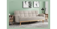 Canapé lit 3 places convertible beige collection ADONA