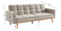 Canapé lit 3 places convertible beige collection ADONA
