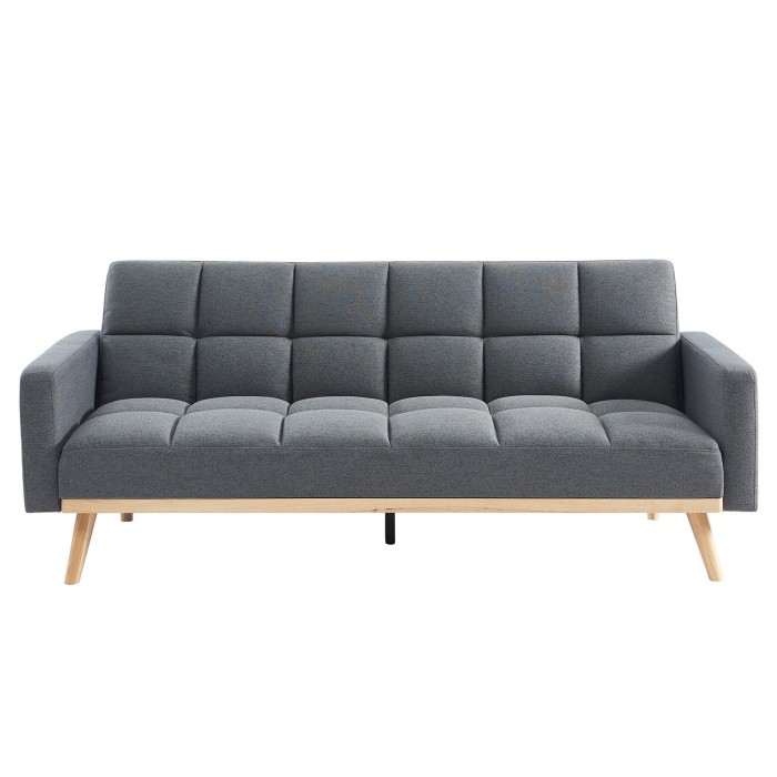 Canapé 3 places convertible gris ADONA