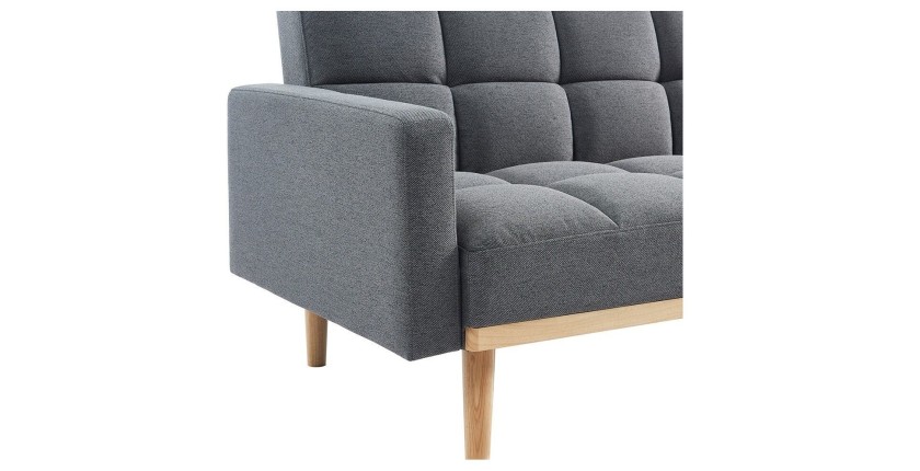 Canapé 3 places convertible gris ADONA