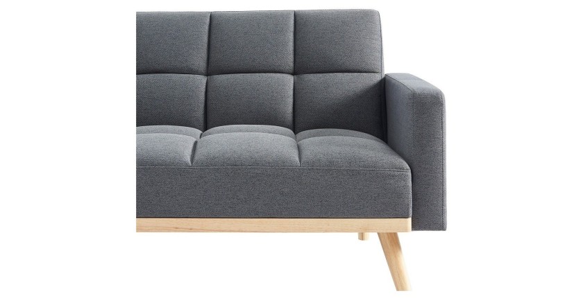 Canapé 3 places convertible gris ADONA