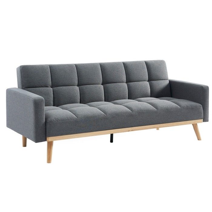 Canapé 3 places convertible gris ADONA