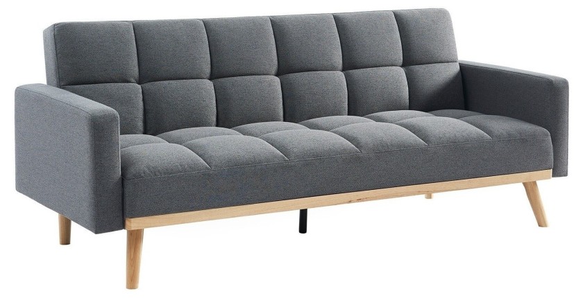 Canapé 3 places convertible gris ADONA